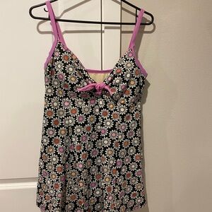 Floral Print Swimsuit with Pink Accents